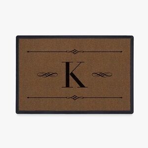Ruggable Minimalistic Melody K Monogrammed Entryway Doormat Cover- 3’x2’